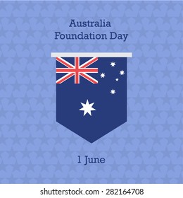 Australia Foundation day holiday,pennant,flag. 1 June. Vector EPS10