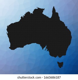 Australia geometric map. Stencil shape of Australia in low poly style. Modern country vector illustration.