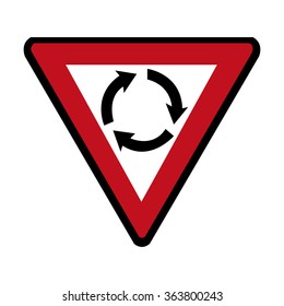 Australia Give Way At Roundabout Sign