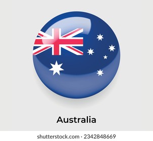 Australia lustroso bandera nacional burbuja forma redonda icono ilustración vectorial