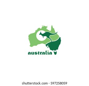 Australia Green map Logo Vector
