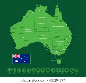 Australia Green Map vector illustration