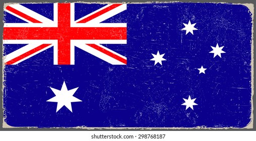 Australia grunge flag.Australian flag with grunge texture.Vector template.