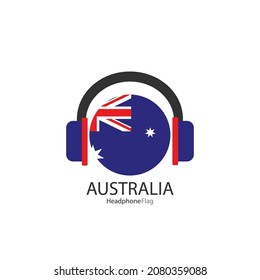 Australia headphone flag vector on white background.