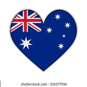 Australia heart flag vector illustration