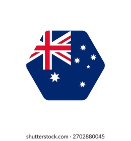 Diseño de Vector de icono de bandera hexagonal de Australia