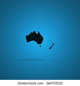 Australia High Detailed Map. New Zealand Icon.