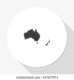 Australia High Detailed Map. New Zealand Icon.