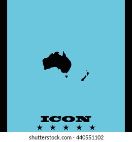 Australia high detailed map. New Zealand icon.