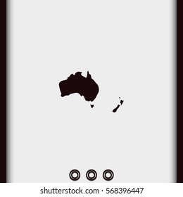 Australia High Detailed Map. New Zealand Icon.