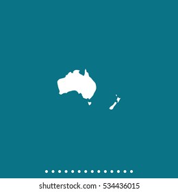 Australia High Detailed Vector Map. New Zealand Icon.