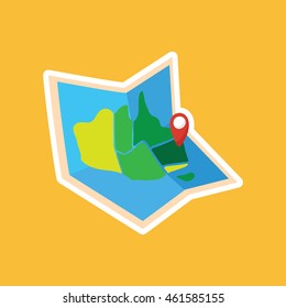 Australia icon. cartoon set of icon. Exploration map of Australia