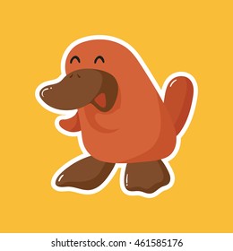 Australia icon. cartoon set of icon. Platypus in cartoon style