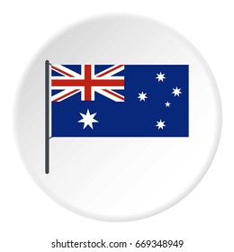 Australia icon in flat circle isolated on white vector illustration for web
