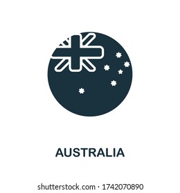 Australia icon. Simple line element Australia symbol for templates, web design and infographics