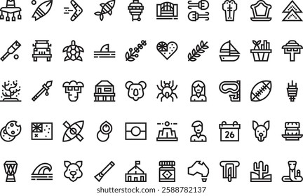 Australia icons High-Quality Vector Icons Collection with Editable Stroke. Ideal for Professional and Creative Projects.