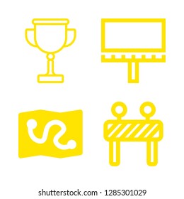 australia icons set with cup, barrier and map vector set