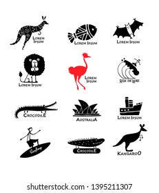 Australia icons set, sketch for your design