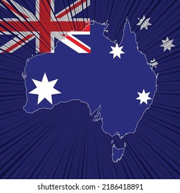 Diseño del mapa del Día de la Independencia de Australia