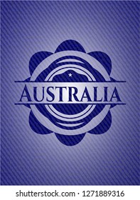 Australia jean or denim emblem or badge background