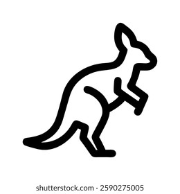 Australia kangaroo animal outline illustration