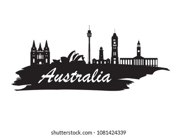 Australia Landmark Global Travel And Journey paper background. Vector Design Template.used for your advertisement, book, banner, template, travel business or presentation