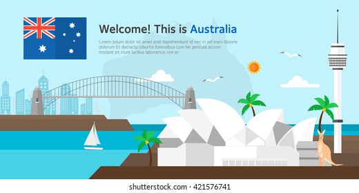 Australia Landmarks illustration