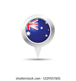 Australia location icon vector design. Australia gps locator pin. Scalable vector design.