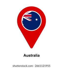 Australia Location Pin Icon Vector Illustration