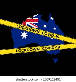 Australia Lockdown. Coronavirus. Covid-19. Vector Illustration.