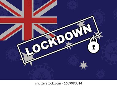AUSTRALIA LOCKDOWN CORONAVIRUS. Lockdown Coronavirus Design Vector, Quarantine Design Vector, 