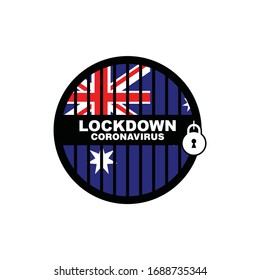 Bloqueo de Australia para prevenir la propagación o el brote del coronavirus, Vector de diseño de bloqueo, Vector de diseño del coronavirus de cierre, Bloqueo de Covid 19, 
