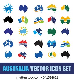 Australia Logo Set. Vector Icon.