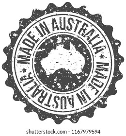 Australia Made In Map Travel Stamp Icon City Design Tourism Export Seal