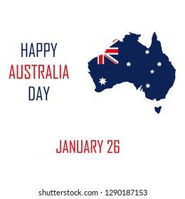 Australia mainland, in the colors of the Australian flag. Holiday day australia. January 26.