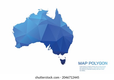 Australia Map Abstract geometric rumpled triangular low poly style gradient graphic on white background