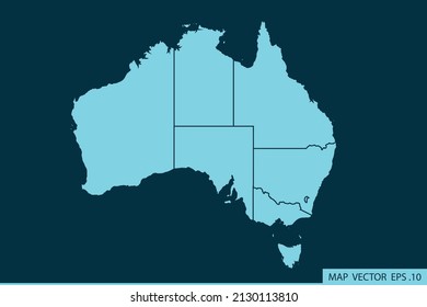 Australia map ,Abstract mash line and point scales on dark background for your web site design map logo, app, ui ,Travel. Vector illustration eps 10.