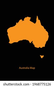 Australia map with Black Background 