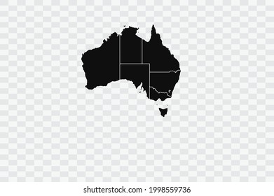 Australia Mapa de color negro en la barra de fondo