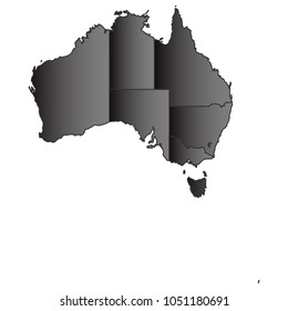 australia map black gradient grey isolated on white background Vector illustration eps 10.