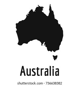 Australia map in black. Simple illustration of Australia map vector isolated on white background