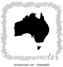 Australia map  black vector  icon