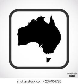 australia map - black vector illustration