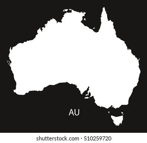 Australia Map black white