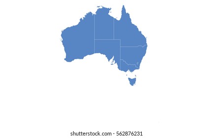 オーストラリアの地図の青の色 のベクター画像素材 ロイヤリティフリー Shutterstock