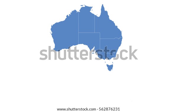 オーストラリアの地図の青の色 のベクター画像素材 ロイヤリティフリー