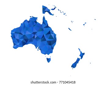Australia map - blue color style gradient graphic background , polygonal design for your . Vector illustration eps 10.