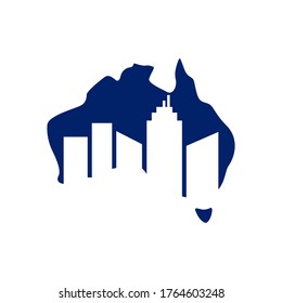 Australien Karte Logo Design Vorlage.