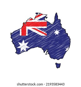 Australia map with chalk effect vector graphics