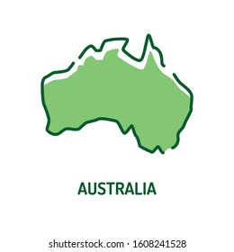 Australia map color line icon. Border of the country. Pictogram for web page, mobile app, promo. UI UX GUI design element. Editable stroke.